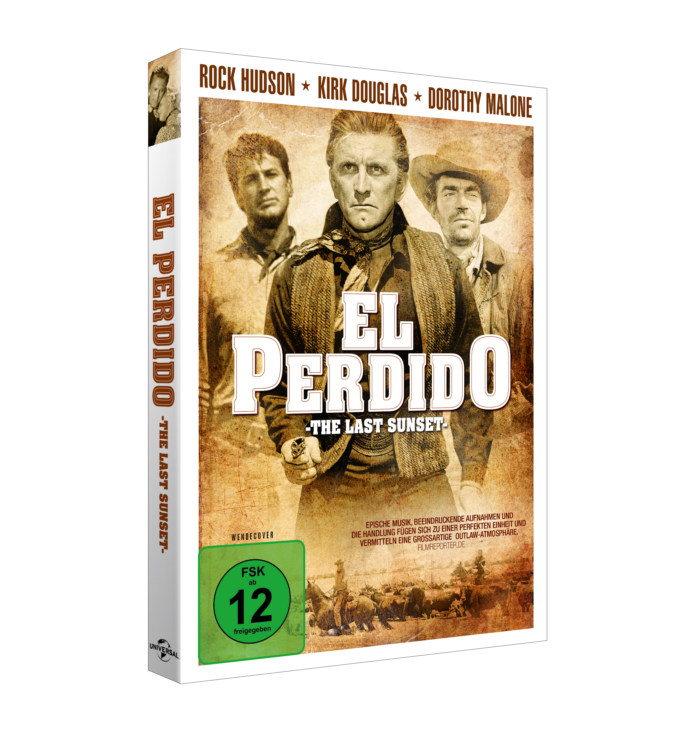 DVD-Hülle für den Film El Perdido mit Rock Hudson und Kirk Douglas.