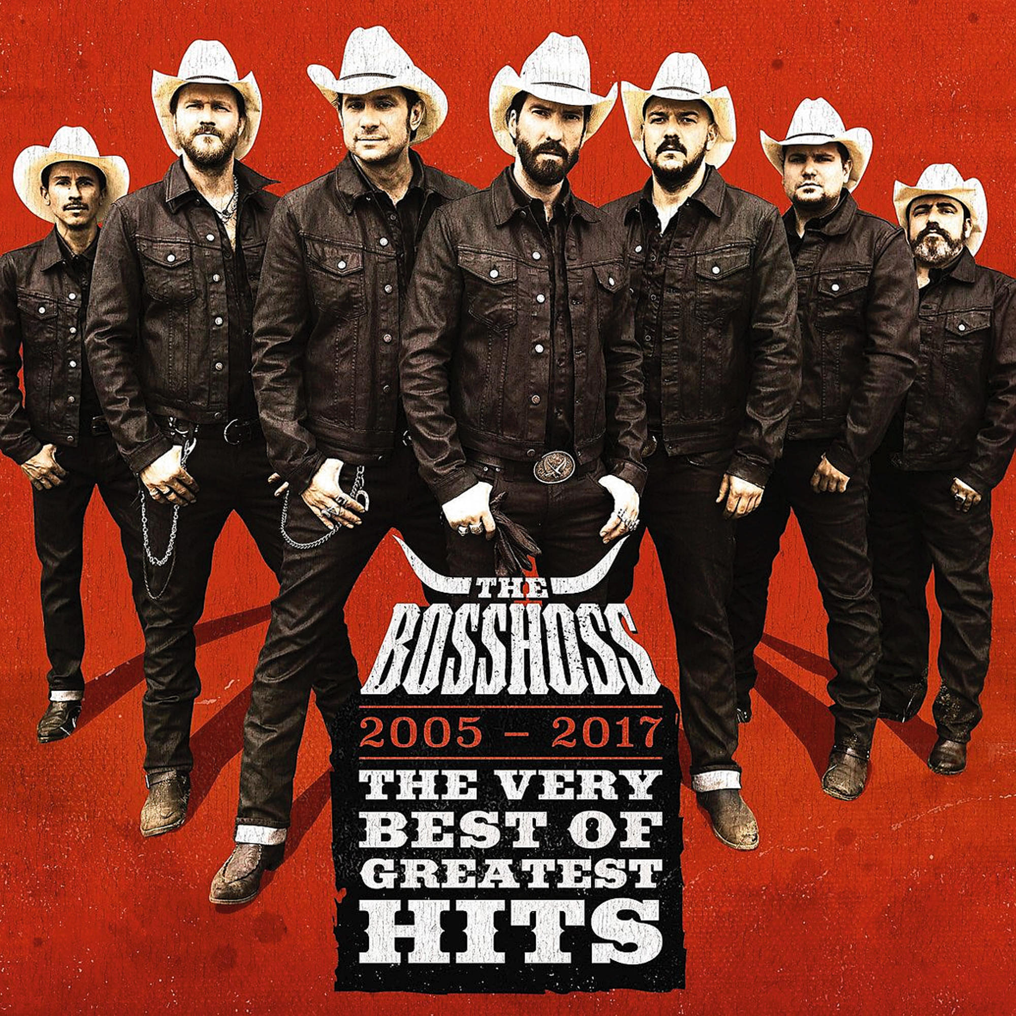 Albumcover: 'The BossHoss - The Very Best of Greatest Hits' mit sieben Männern mit Hüten.