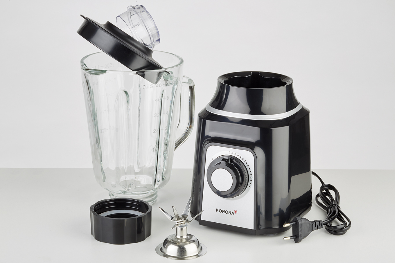 KORONA 24030 Standmixer Schwarz/Silber  (500 Watt, 1.5 l)