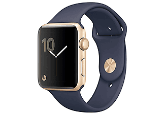 APPLE MQ152TU/A Watch Series 2, 42mm Altın Rengi Alüminyum Kasa ve Gece Mavisi Spor Kordon