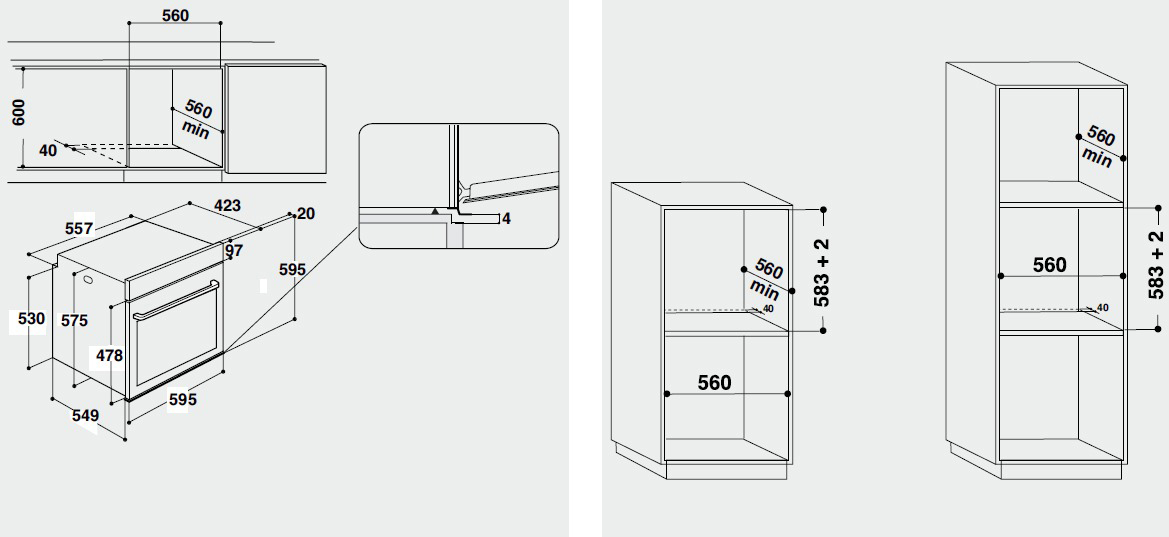 PRIVILEG PBWR6 OP8V2 IN, Einbauherd/Backofen (Einbaugerät, 71 l, 595 mm breit)