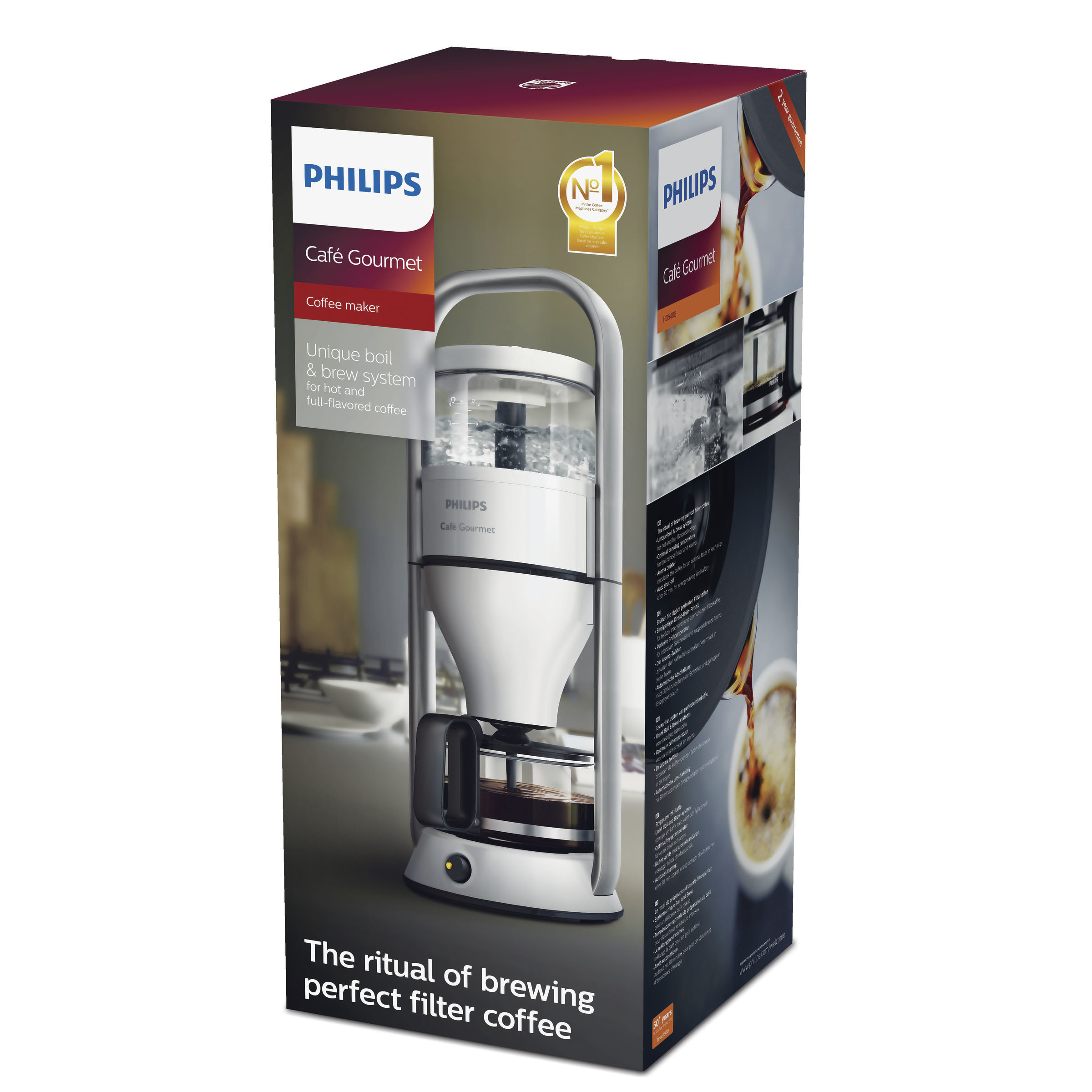PHILIPS HD 5408/10 Cafe Gourmet Kaffeemaschine Weiß/Silber