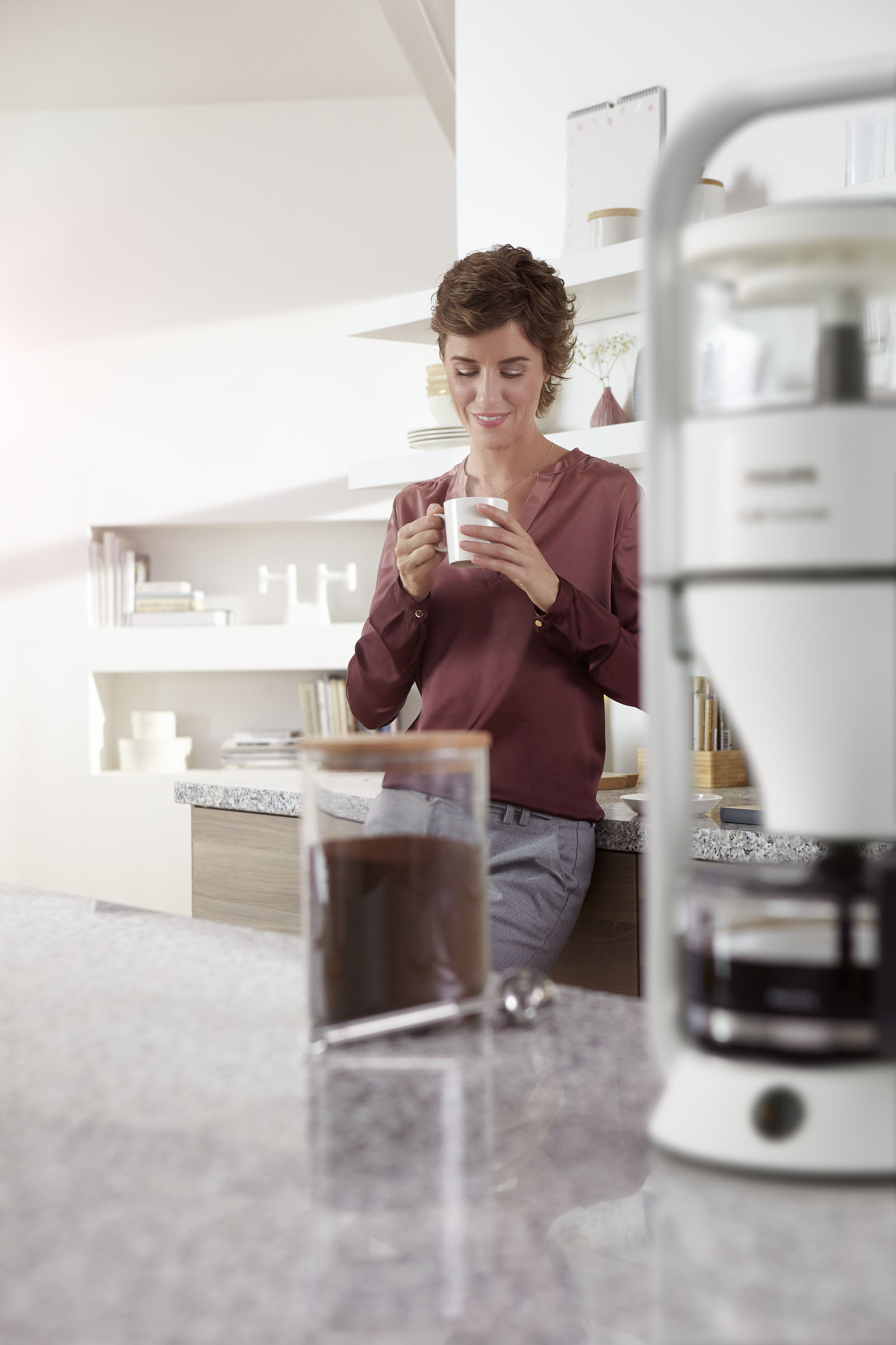 PHILIPS HD 5408/10 Cafe Gourmet Kaffeemaschine Weiß/Silber