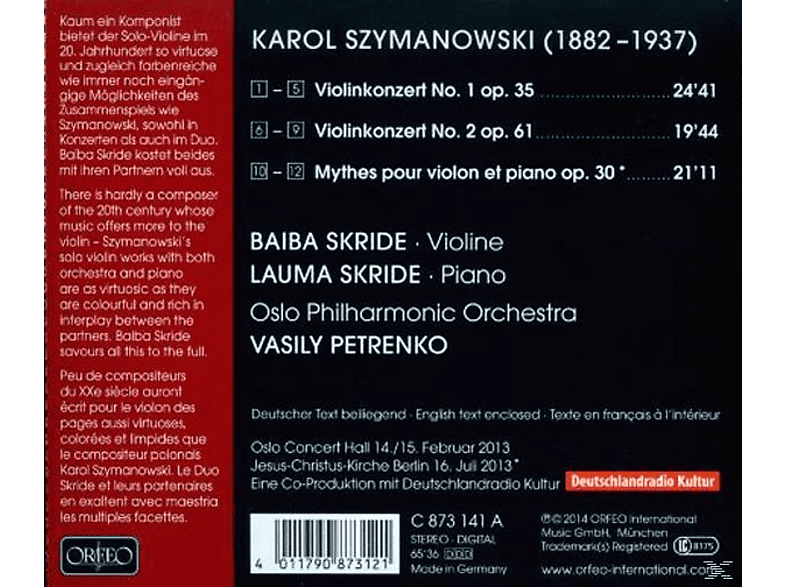 Thumbnail - Baiba Skride - Szymanowski: Violin Concertos No. 1 (CD)