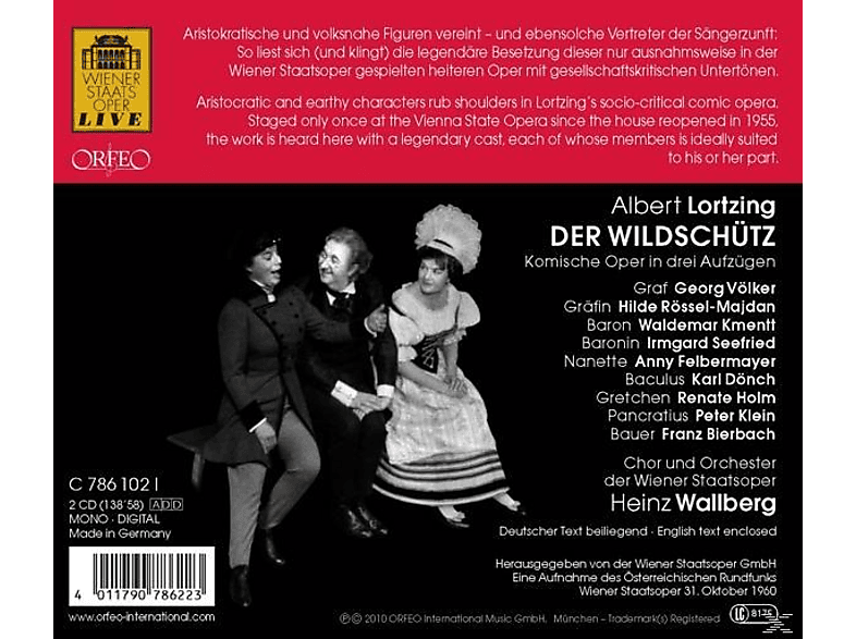 Thumbnail - Seefried, Dönch, Kmentt, Wallberg, Holm, Rössel-majdan - Der Wildschütz (CD)