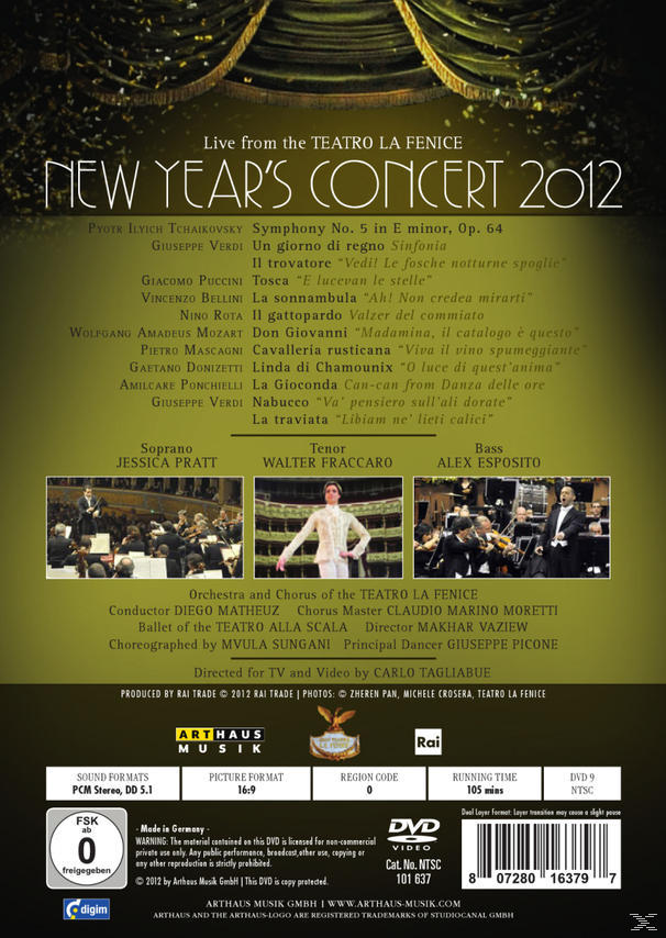 Orchestra and Chorus of the 2012 Teatro - Neujahrskonzert Fenice La - (DVD)