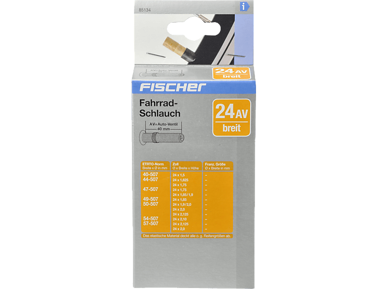 FISCHER 85134 24" Breit AV Fahrradschlauch