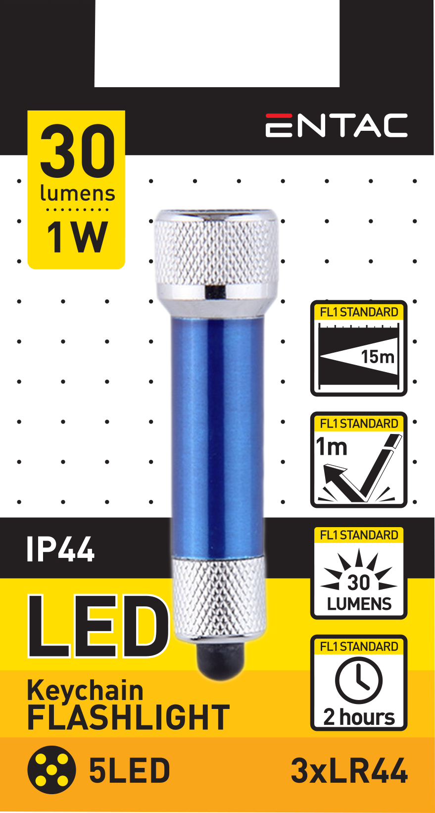 ENTAC EFL-5LED-KC Kulcstartós elemlámpa, kék