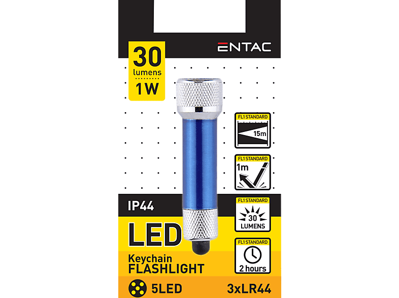 ENTAC EFL-5LED-KC Kulcstartós elemlámpa, kék