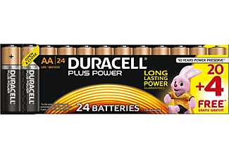 DURACELL Plus Power Alkaline AA Batterien, 24er Pack (LR6/MN1500)