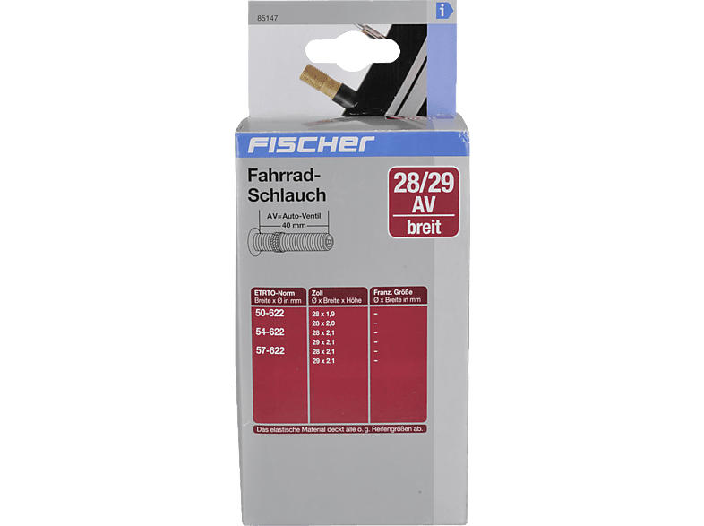 FISCHER 85147 28/29" Breit AV Fahrradschlauch