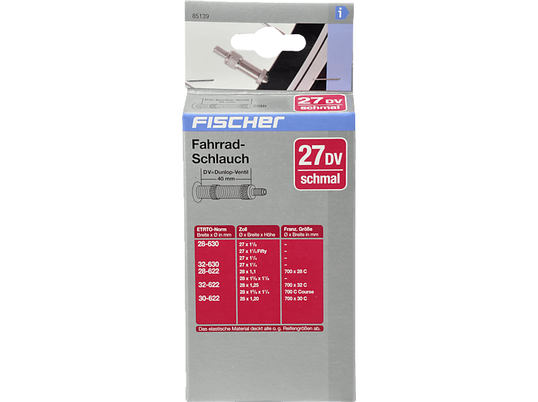 FISCHER 85139 27" Schmal DV Fahrradschlauch