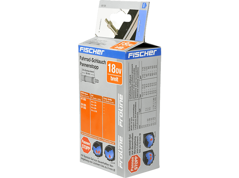 FISCHER 85136 PASI 18" Breit DV Fahrradschlauch