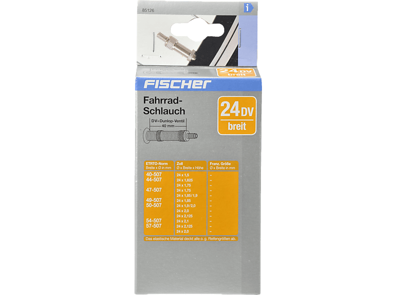 FISCHER 85126 24" Breit DV Fahrradschlauch