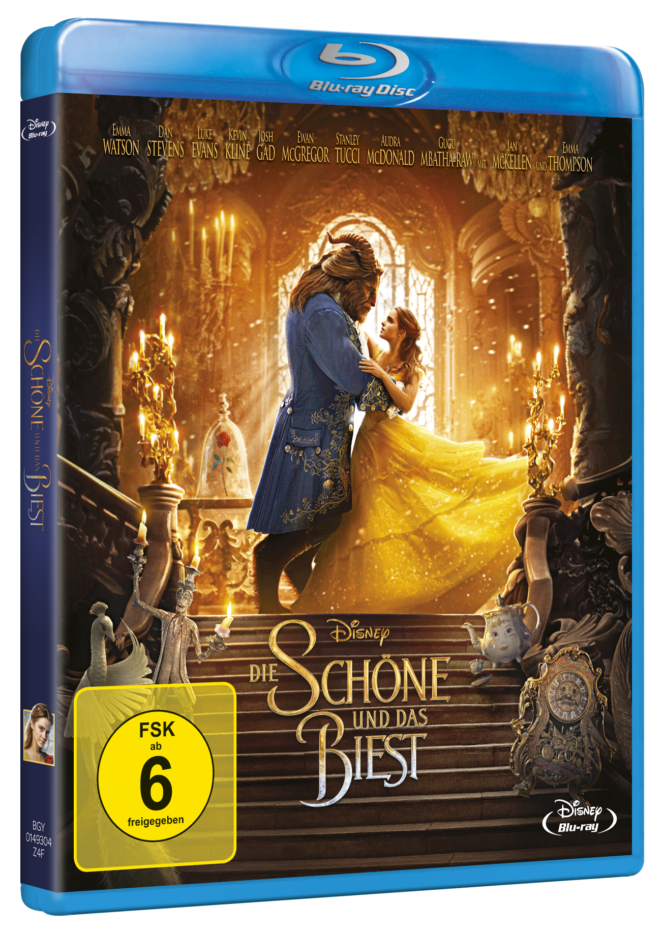 Blu-ray-Disc-Cover mit dem Titel und den Schauspielern des Films, mit Schloss-Hintergrund.