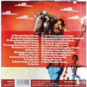 CD-Cover im Retro-Stil, mit einem Mann und einem Radio. Rote und orange Farben dominieren das Design.