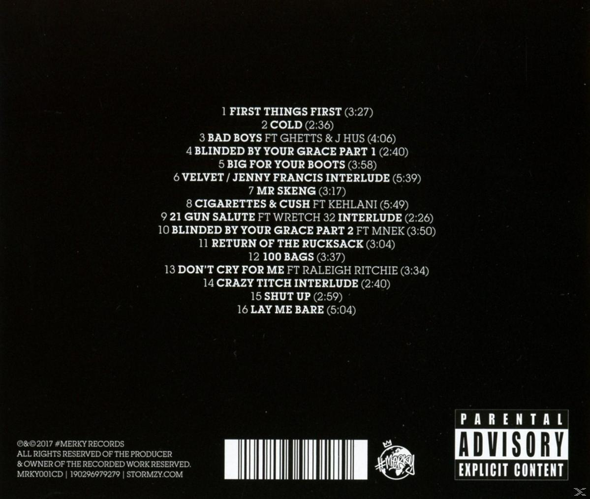 Rückseite eines Albums mit Titelliste, Elternhinweis und Barcode.