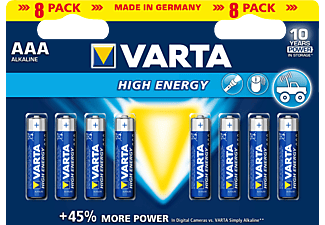VARTA VARTA High-Energy AAA - Batterie alcaline - 8 pezzi - Batteria (blu/argento)
