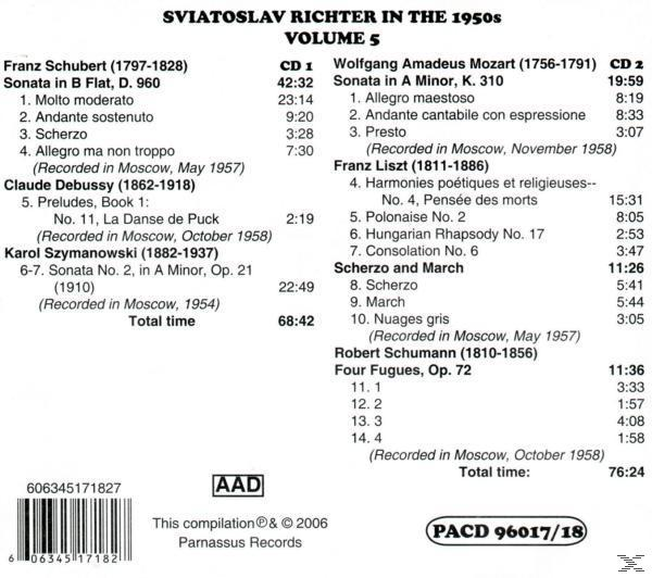 Sviatoslav Richter - Richter in the 1950s-Vol.5  - (CD)