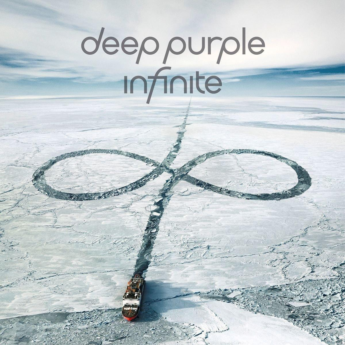 Deep Purple Albumcover. Eis und ein Schiff. Das Wort 'Infinite'.
