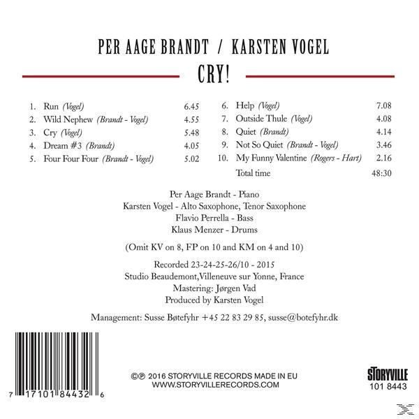 Per Aage Brandt & Karsten Vogel - Cry!  - (CD)