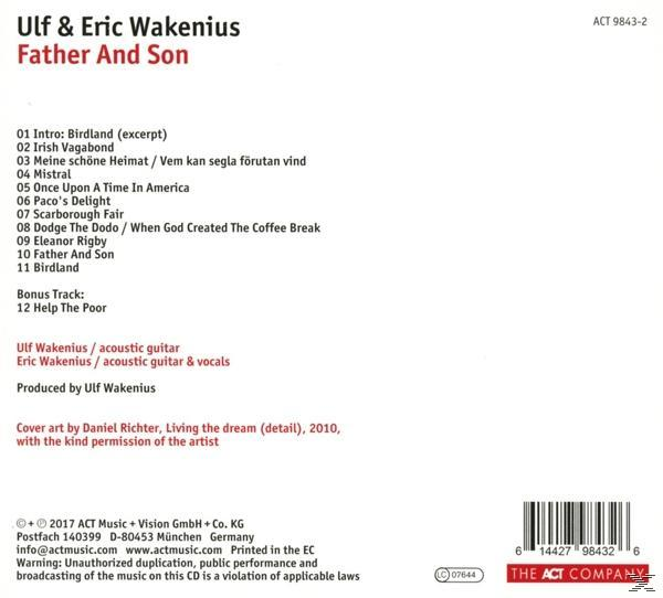 CD-Cover mit Text: Ulf & Eric Wakenius, Father And Son. Der Hintergrund ist schlicht weiß.