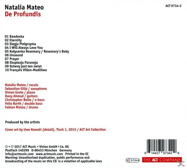 Natalia Mateo - De Profundis  - (CD)
