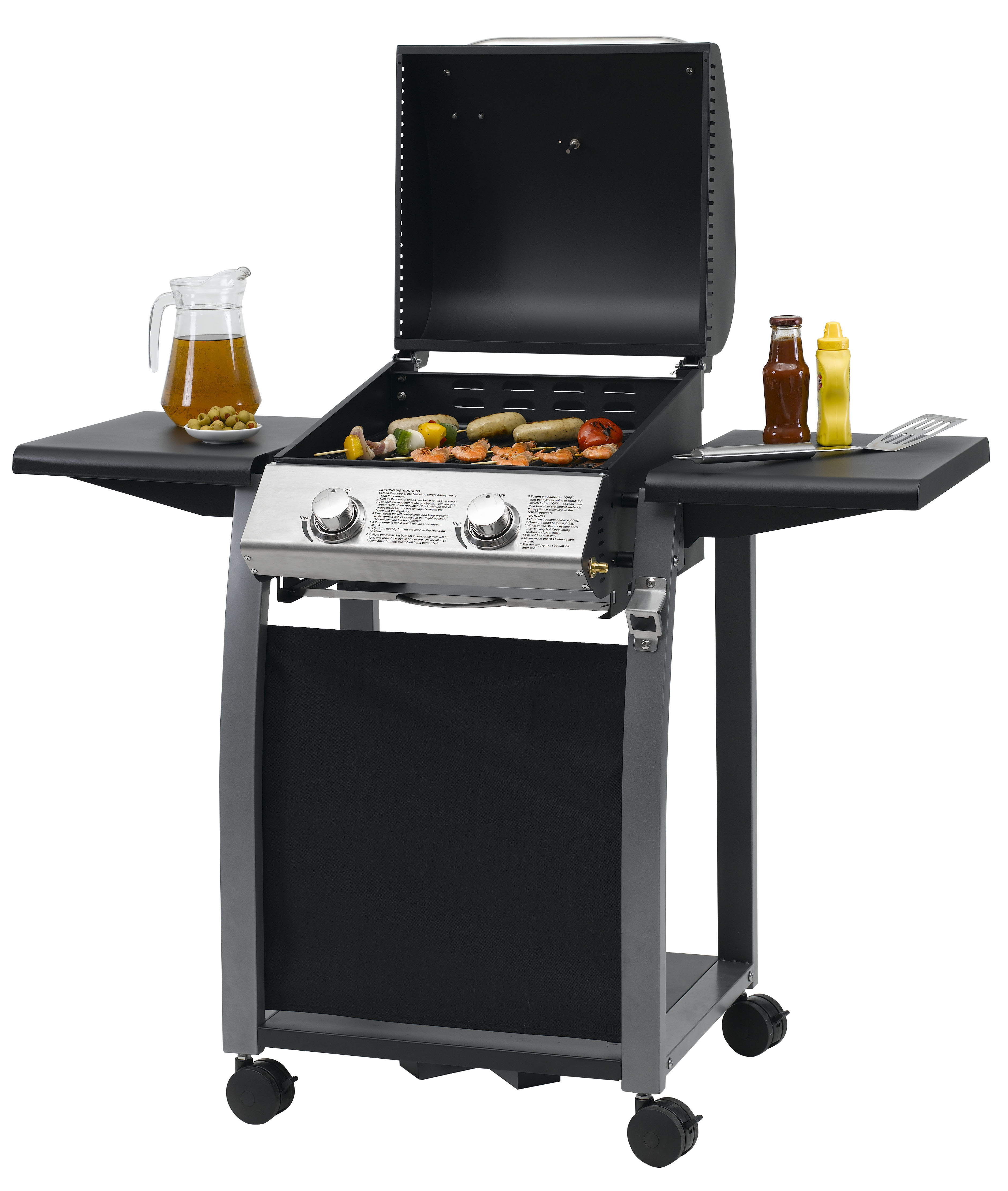 TEPRO 3163 Carrollton Gasgrill, Schwarz/Silber (6300 Watt)