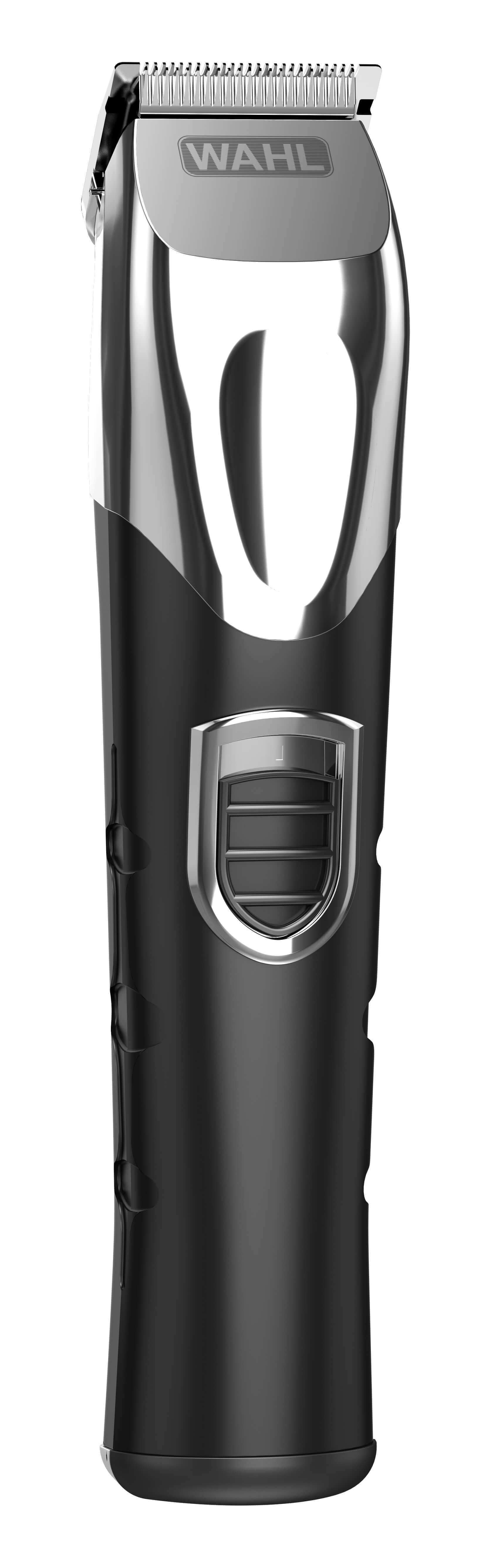 Schwarzer und silberner Wahl Barttrimmer mit silberner Klinge und schwarzem, ergonomischen Griff.
