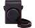 Custodia Morbida Canon DCC-1880 In Pelle Per PowerShot G7 X Mark II - Nero Con Cuciture Rosse, Tracolla E Passante