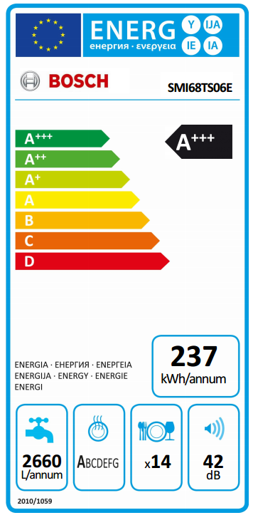 BOSCH SMI68TS06E Home Connect beépíthető mosogatógép