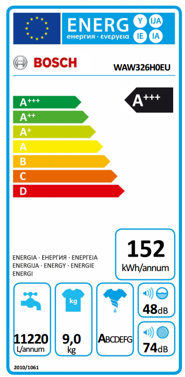 BOSCH WAW326H0EU Home Connect mosógép