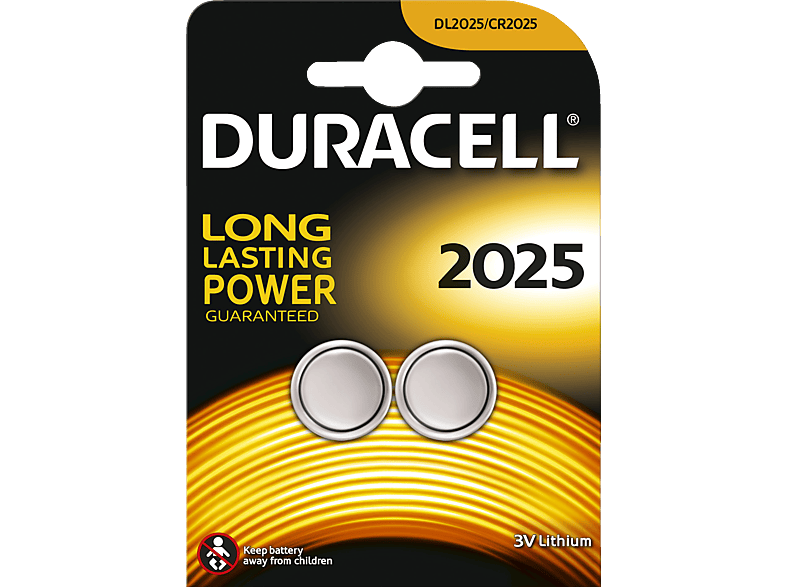 DURACELL Specialty 2025 2025 Knopfzelle, Lithium, 2 Stück 3 Volt