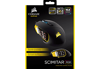 CORSAIR SCIMITAR PRO RGB Gaming Maus, Schwarz/Gelb