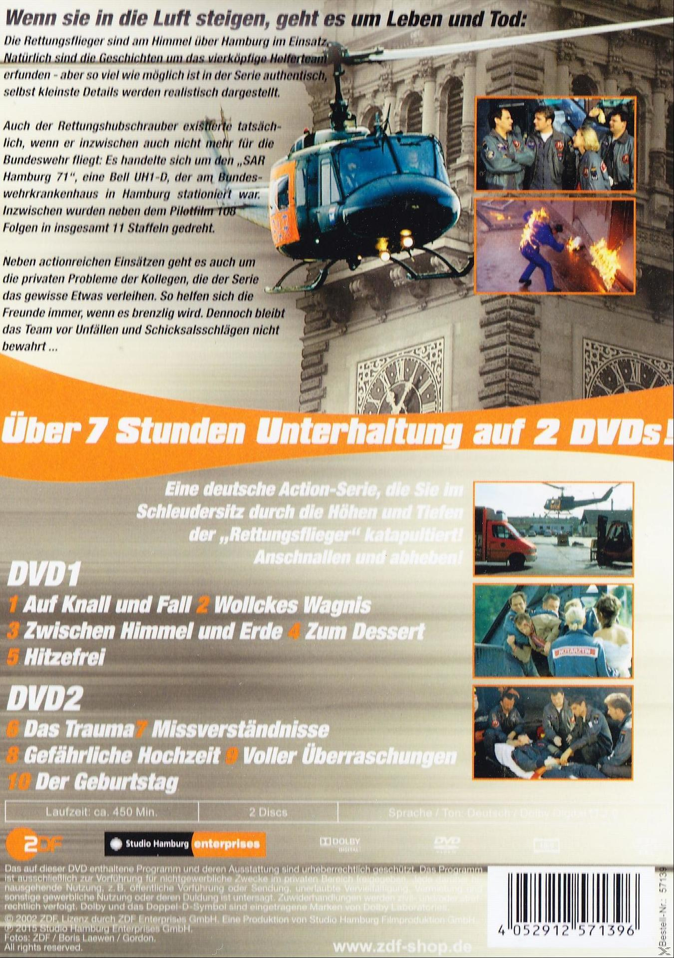DVD-Cover mit Hubschrauberbild und Text auf Deutsch. Bilder von Szenen aus dem Film werden gezeigt.