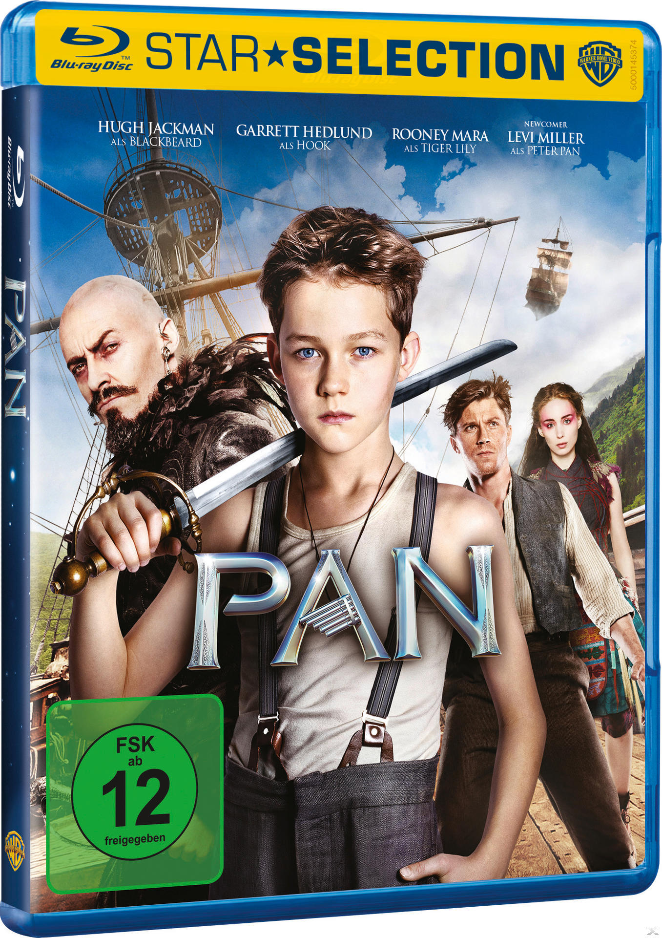 Filmcover. Pan. Schauspieler halten Schwerter, Schiff und Himmel im Hintergrund. Blu-ray Disc.