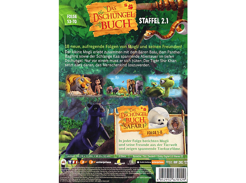 Thumbnail - Das Dschungelbuch Staffel 2 - Vol.1 (Folge 53-70) + Bonus: Dschungelbuch-Safari 1-8) DVD