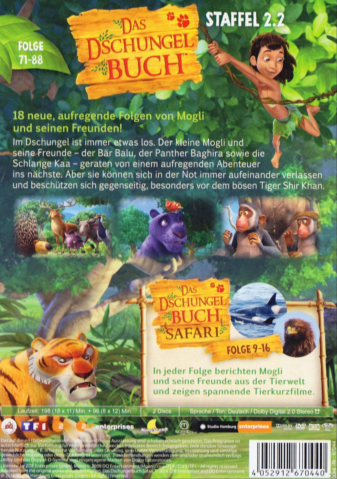 Rückseite einer DVD-Hülle von The Jungle Book mit abgebildeten Figuren.