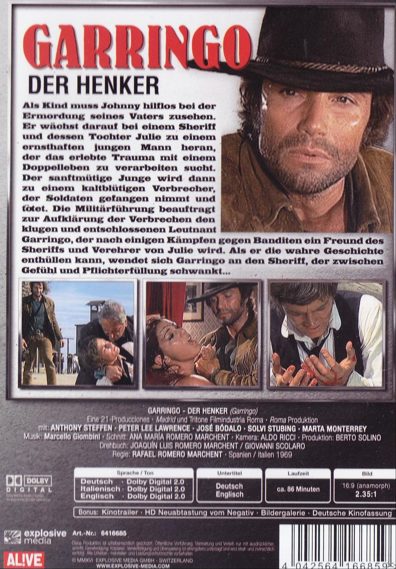 Filmplakat. Mann mit Hut, mit Text auf Deutsch und Bildern aus dem Film.