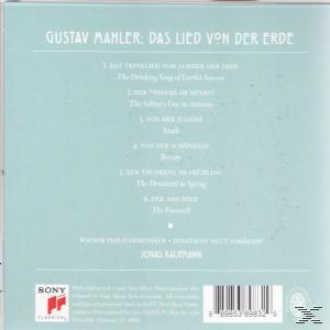 CD-Cover: Gustav Mahlers Das Lied von der Erde, mit Trackliste auf Deutsch und Englisch auf hellblauem Hintergrund.