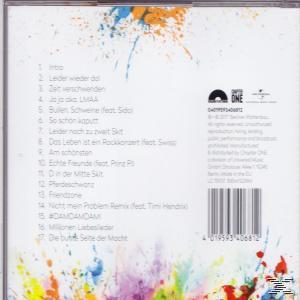 Rückseite eines CD-Covers mit Titellisten, Albuminformationen und farbenfrohem Design.
