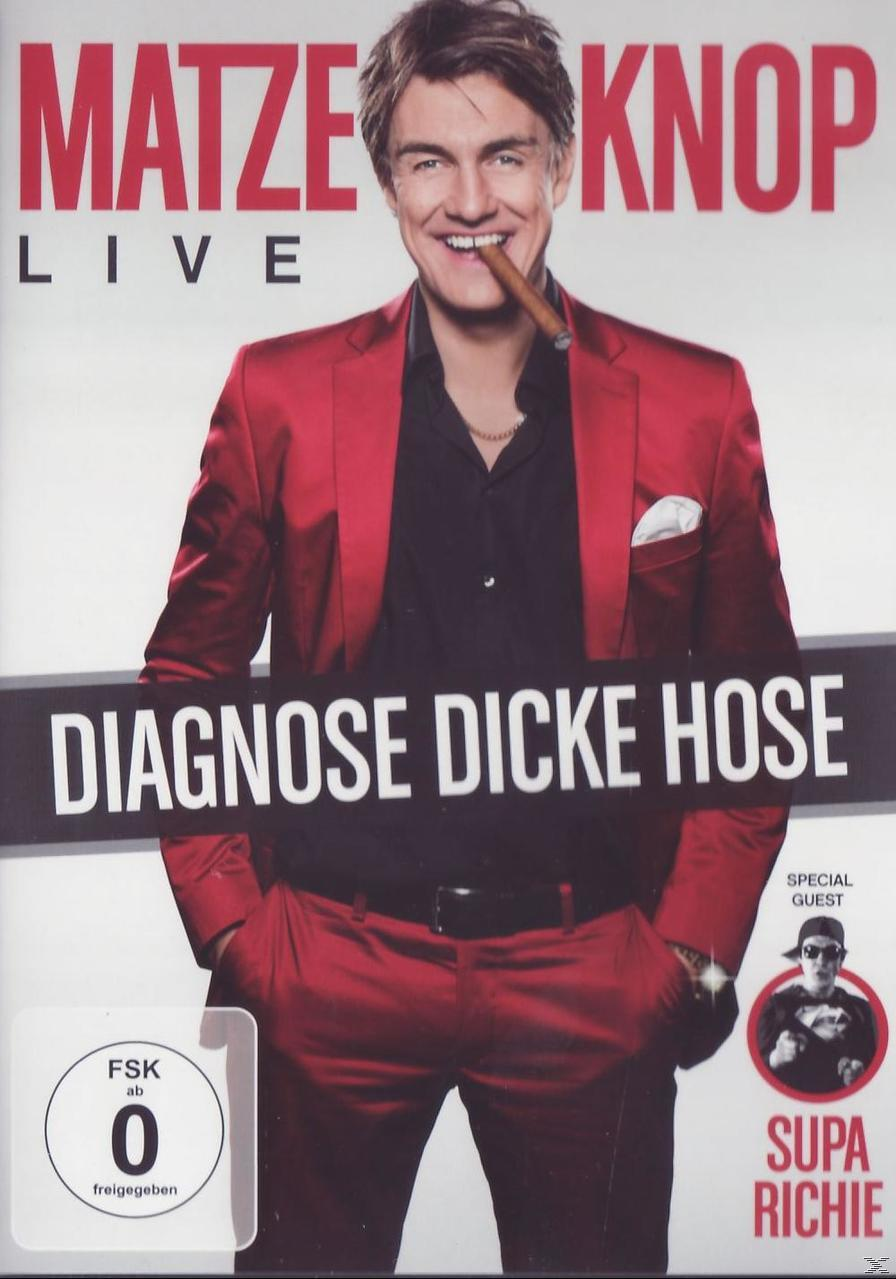 DVD-Cover: Mann im roten Anzug mit Zigarre, Text 'Diagnose Dicke Hose' und 'Supa Richie'.