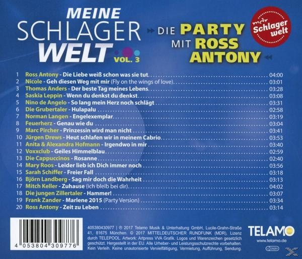 VARIOUS - Meine Schlagerwelt-Mega Party Mit Ross Antony  - (CD)