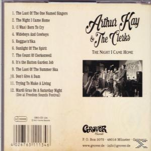 Rückseite eines CD-Covers mit Arthur Kay & The Clerks-Albumcover und Titelliste.
