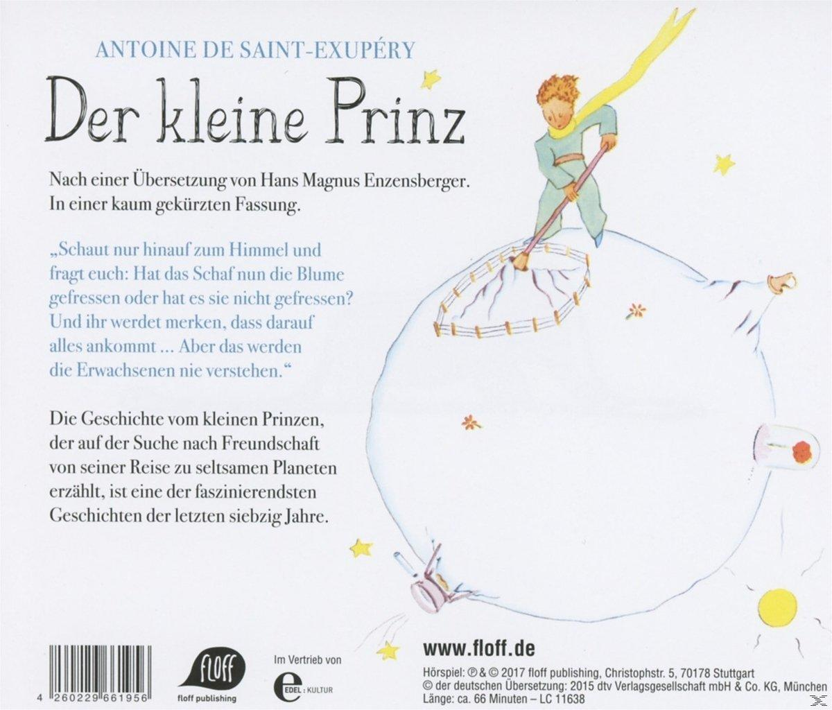 Buchcover: "Der kleine Prinz" mit Illustration des kleinen Prinzen, blauer Hintergrund.