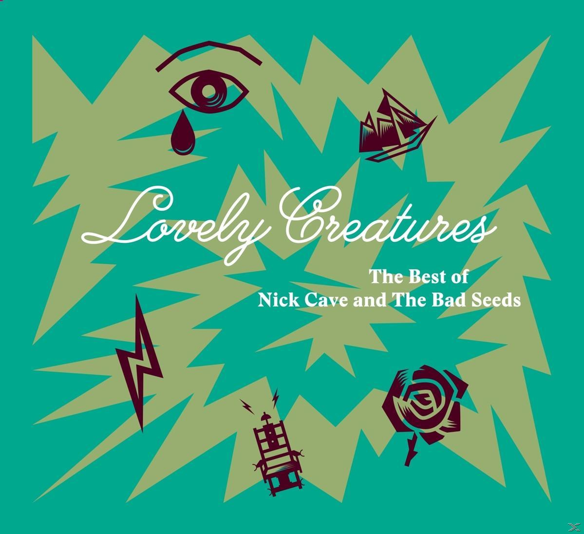 Cover mit "Lovely Creatures" und Symbolen: Auge, Schiff, Blitz, Rose, elektrischer Stuhl.