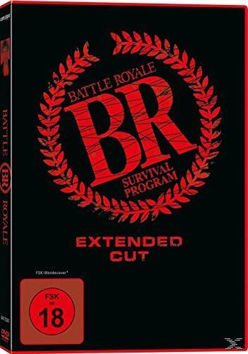 Schwarze DVD-Hülle mit rotem Logo mit der Aufschrift 'Battle Royale Survival Program'.