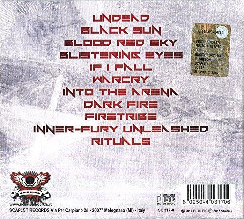 CD-Cover mit einer Titelliste in roter Schrift. Weißer und grauer Hintergrund mit Logo und Text.