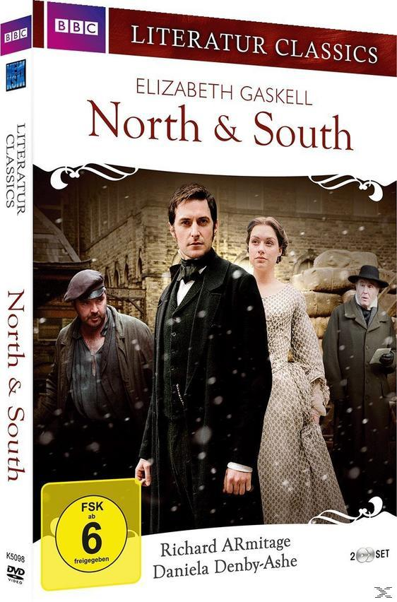 DVD-Cover von North & South mit Schauspielern in historischem Kostüm.
