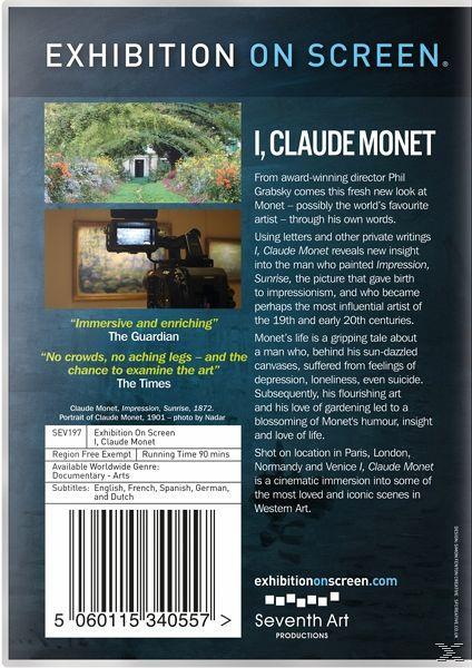 DVD-Cover: I, Claude Monet, mit Filmkamera und Gartenszene.